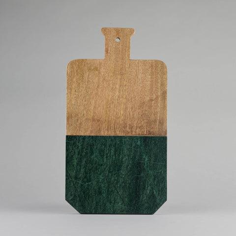 Green Marble And Wooden Chopping Board