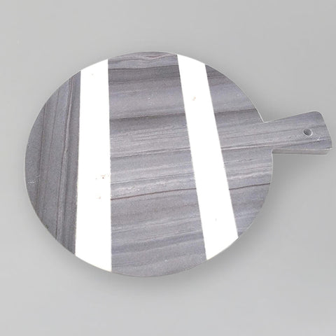 White and Grey Marble Round Chopping Board