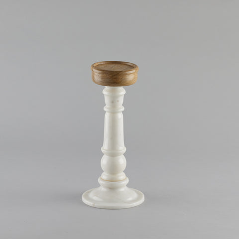 Sofia Marble and Wood Candle Holder